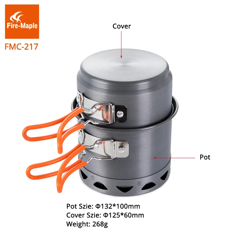 Outdoor Camping Fire - Fire Maple ชุดเครื่องครัวแบบพกพากลางแจ้งขนาดกะทัดรัดอุ่น Exchange หม้ออลูมิเนียมปิกนิกทำอาหารเครื่องมือ FMC-217