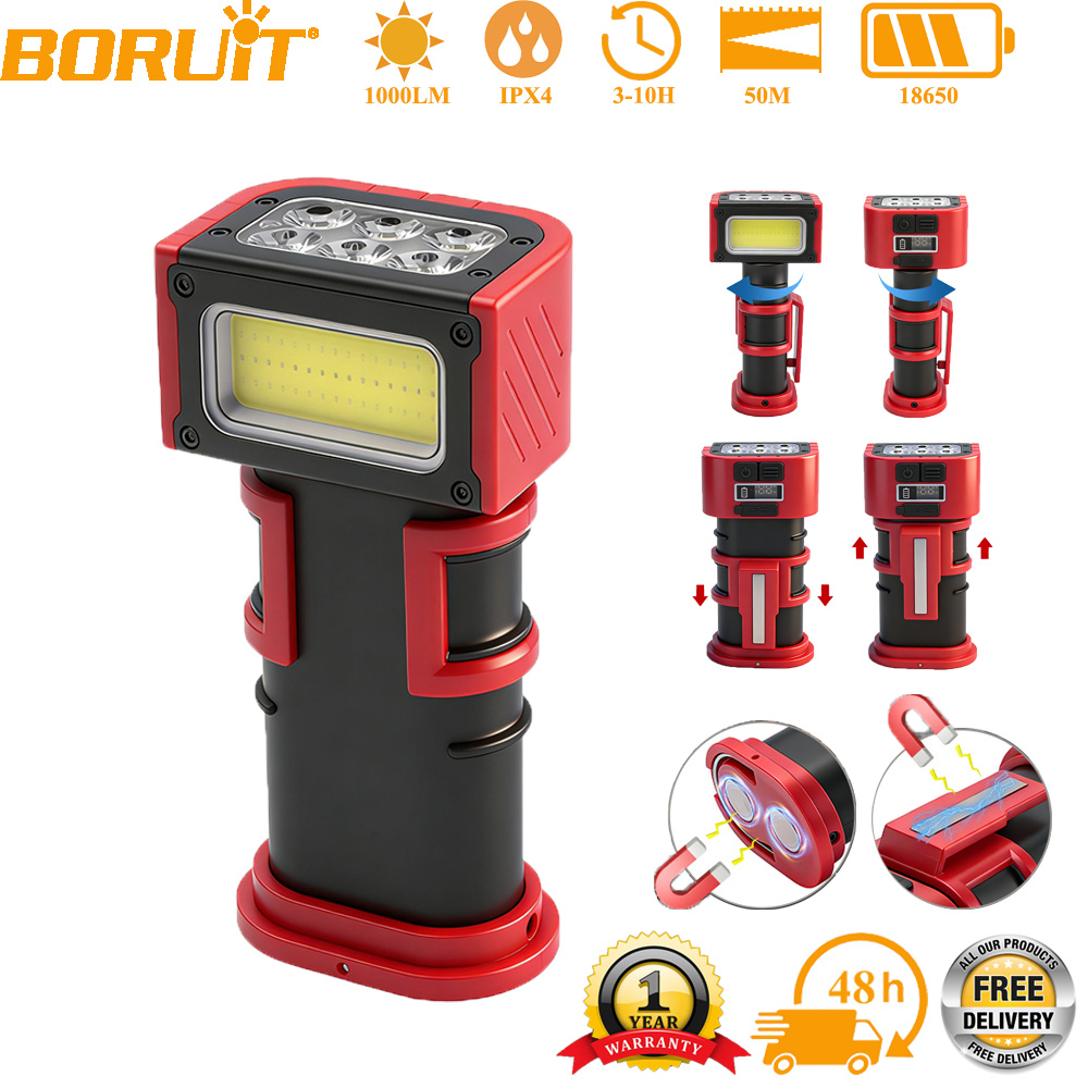 Outdoor Camping Adventure Lamp - BORUiT COB LED ไฟทำงาน 1000LM Type-C
