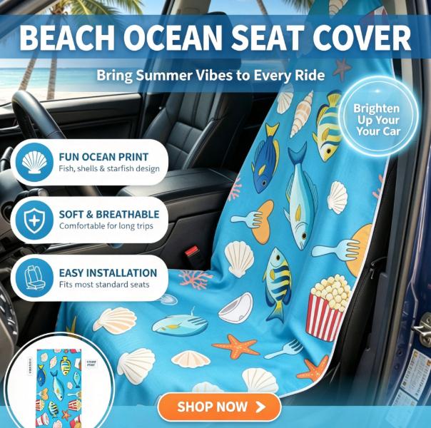 Outdoor Camping Mat - ผ้าปูเบาะรถยนต์แบบ 2-in-1 สำหรับชายหาด แห้งเร็ว ป้องกันทราย ดูดซับน้ำ