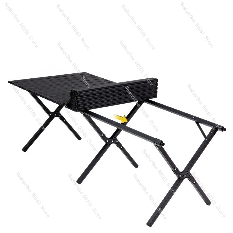 Outdoor Camping Chairs Folding - ชุดโต๊ะและเก้าอี้พับได้สำหรับตั้งแคมป์กลางแจ้งแบบพกพา โต๊ะปิกนิกแบบม้วนเก็บได้ โต๊ะน้ำชา โต๊ะอลูมิเนียมอัลลอยน้ำหนักเบาแบบพกพา