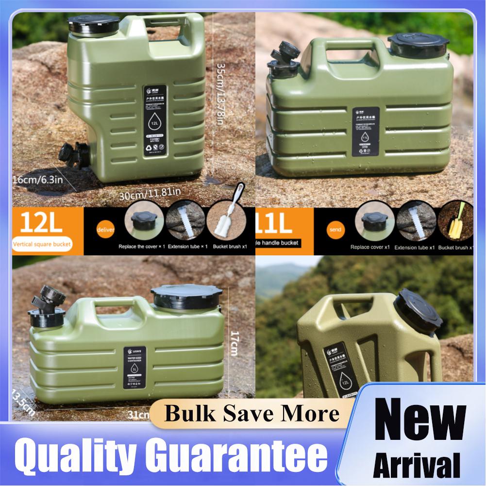 Outdoor Camping Water Jug - 5/11/12L ภาชนะบรรจุน้ำสำหรับตั้งแคมป์ ถังน้ำแบบพกพา ถังน้ำความจุขนาดใหญ่ ถังน้ำกลางแจ้งพร้อมก๊อกน้ำสำหรับตั้งแคมป์เดินป่า
