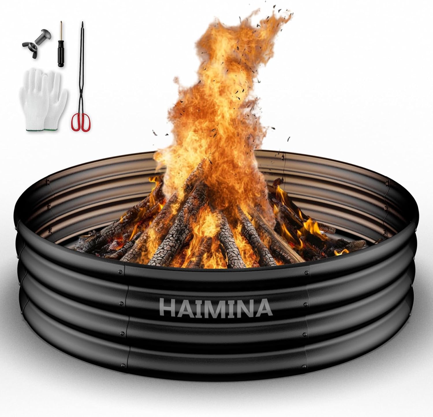 Outdoor Camping Fire - วงแหวนเตาไฟขนาด 36 นิ้ว สำหรับเผาไม้กลางแจ้ง ทนทาน ทนความร้อนสูง