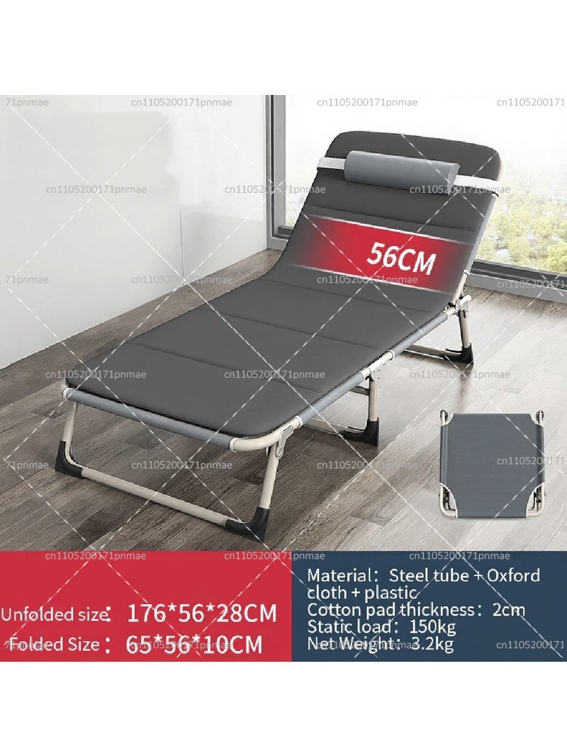 Outdoor Camping Chairs Folding - เตียงพับโลหะเดี่ยว ทันสมัย พกพาสะดวก ปรับเป็นเก้าอี้ได้ พร้อมที่นอน สำหรับตั้งแคมป์และกิจกรรมกลางแจ้ง