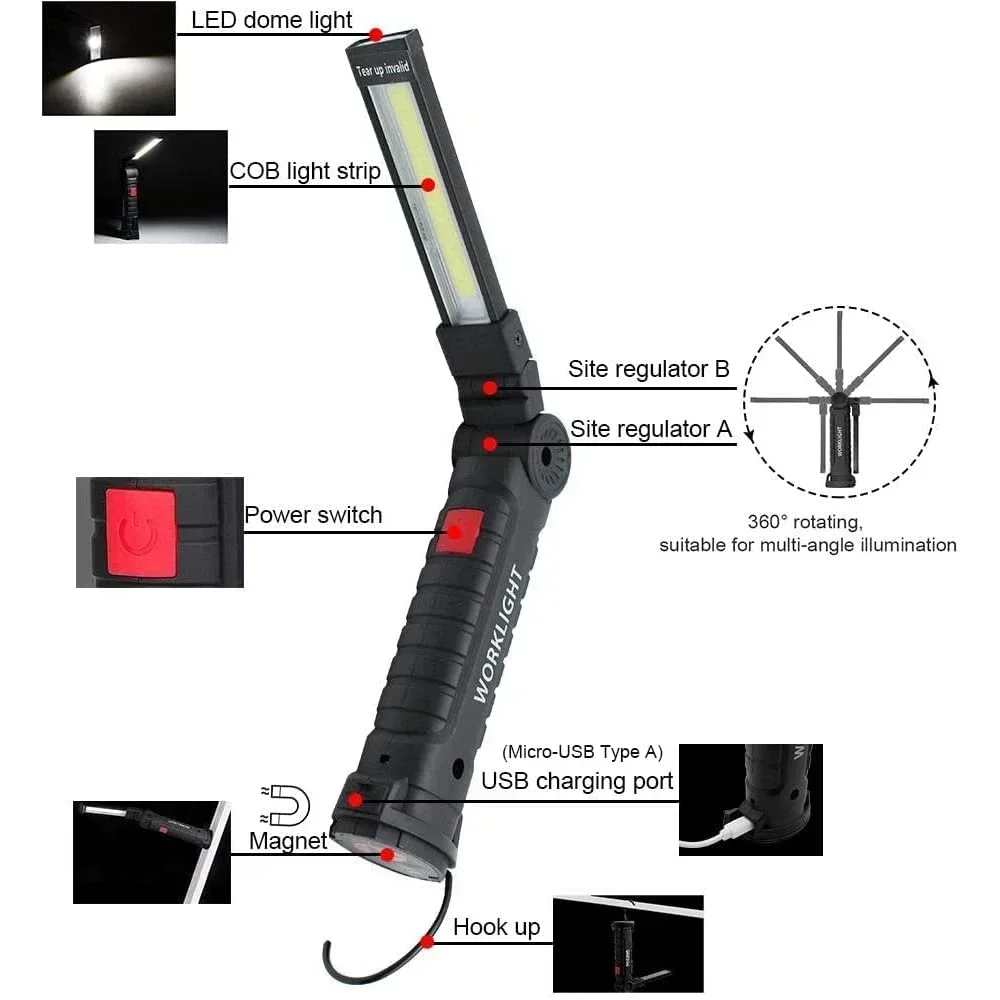 1-5PCS มัลติฟังก์ชั่นพับแสงทํา - Outdoor Camping Adventure Lamp บทวิจารณ์และราคา