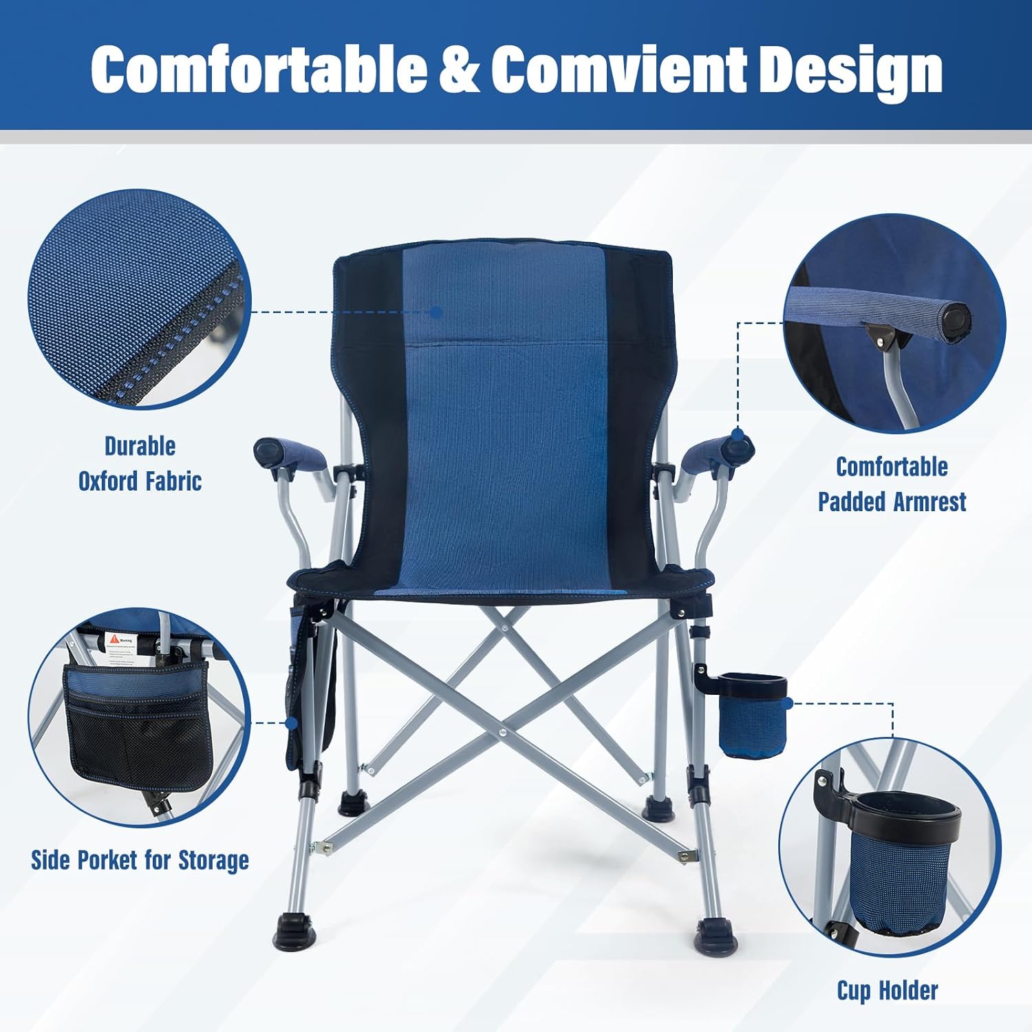 เก้าอี้พับสำหรับตั้งแคมป์ พกพา - Outdoor Camping Chairs Folding บทวิจารณ์และราคา