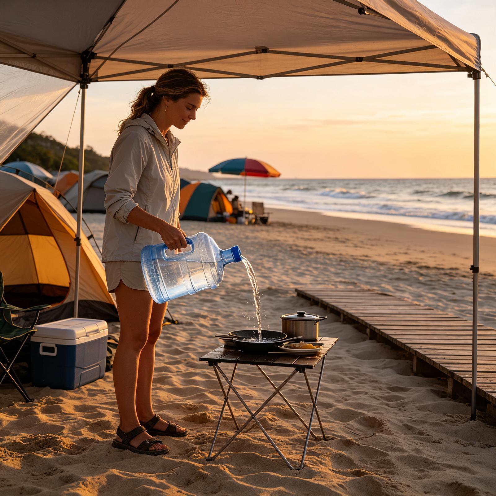 ขวดน้ำ 11.3 ลิตร ป้องกันการรั่ - Outdoor Camping Water Jug บทวิจารณ์และราคา