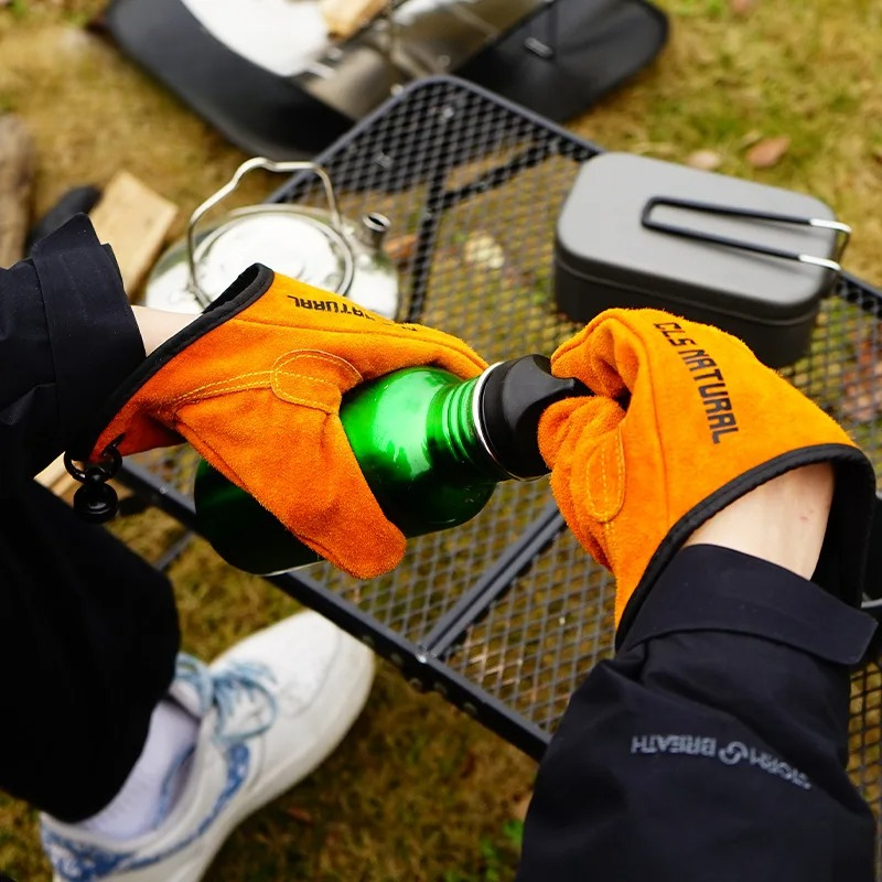 ถุงมือบาร์บีคิวทนความร้อน หนัง - Outdoor Camping Fire บทวิจารณ์และราคา
