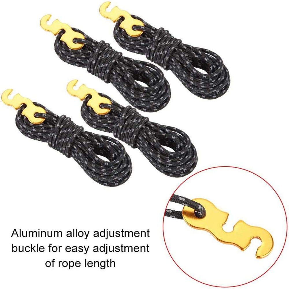 4 ชิ้นกลางแจ้ง Guy Lines เต็นท - Outdoor Camping Guy บทวิจารณ์และราคา