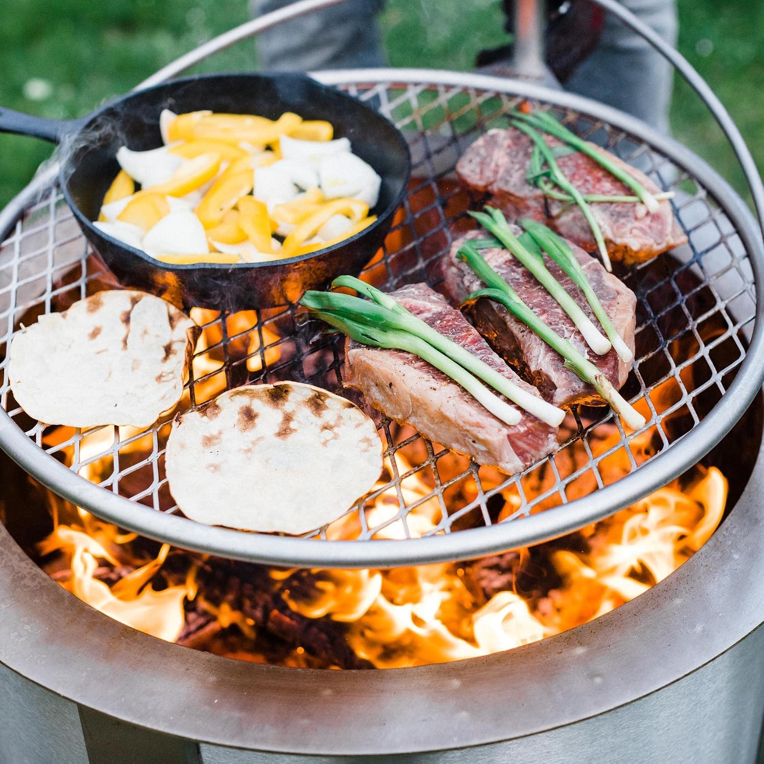 ตะแกรงย่างอาหารสำหรับเตาไฟสแตน - Outdoor Camping Fire บทวิจารณ์และราคา