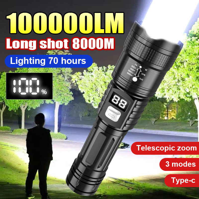 ไฟฉาย LED สว่างมาก 100000 ลูเม - Outdoor Camping Adventure Lamp บทวิจารณ์และราคา