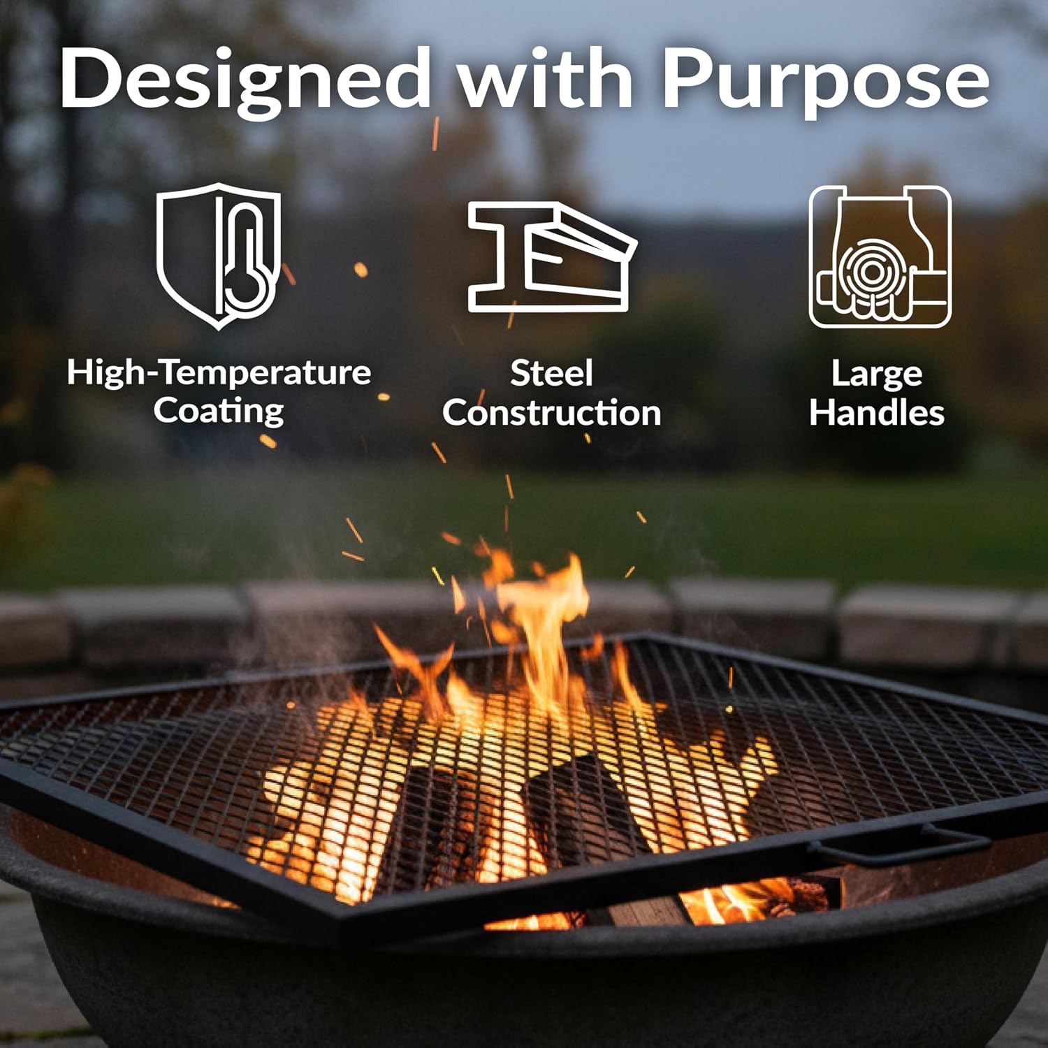 ตะแกรงย่างเหล็กสำหรับเตาไฟกลาง - Outdoor Camping Fire บทวิจารณ์และราคา