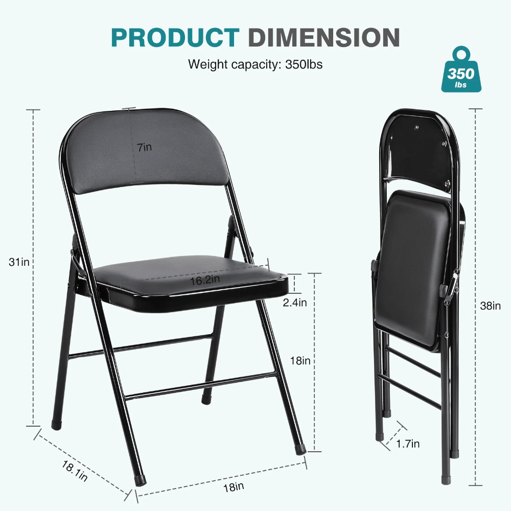 เก้าอี้พับ 4 ตัว พร้อมเบาะหนัง - Outdoor Camping Chairs Folding บทวิจารณ์และราคา
