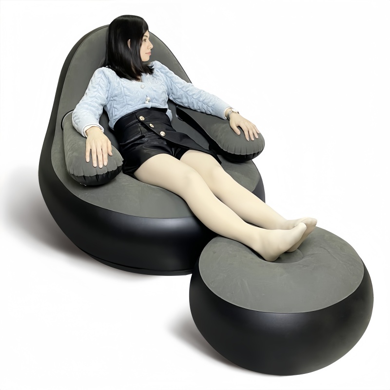 โซฟาเป่าลม PVC พร้อมที่วางแขนแ - Outdoor Camping Chairs Folding บทวิจารณ์และราคา