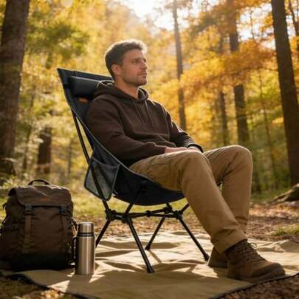 เก้าอี้พับน้ำหนักเบาพิเศษพร้อม - Outdoor Camping High Chair บทวิจารณ์และราคา