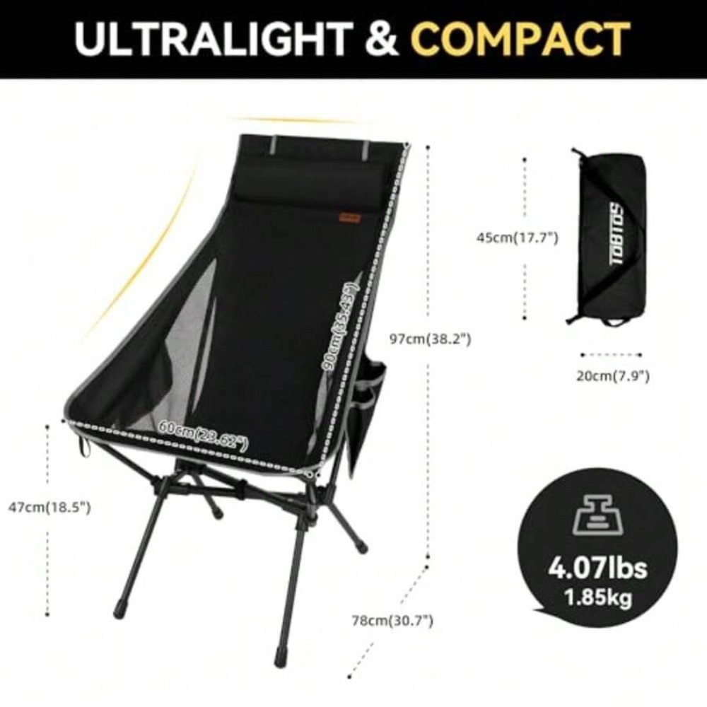 เก้าอี้พับน้ำหนักเบาพิเศษพร้อม - Outdoor Camping High Chair บทวิจารณ์และราคา