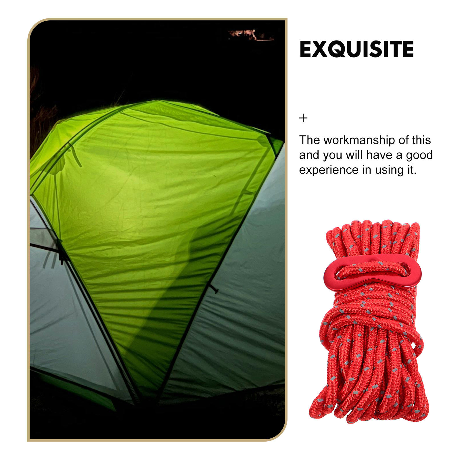 เชือกเต็นท์สะท้อนแสง 4 ชิ้น สำ - Outdoor Camping Guy บทวิจารณ์และราคา
